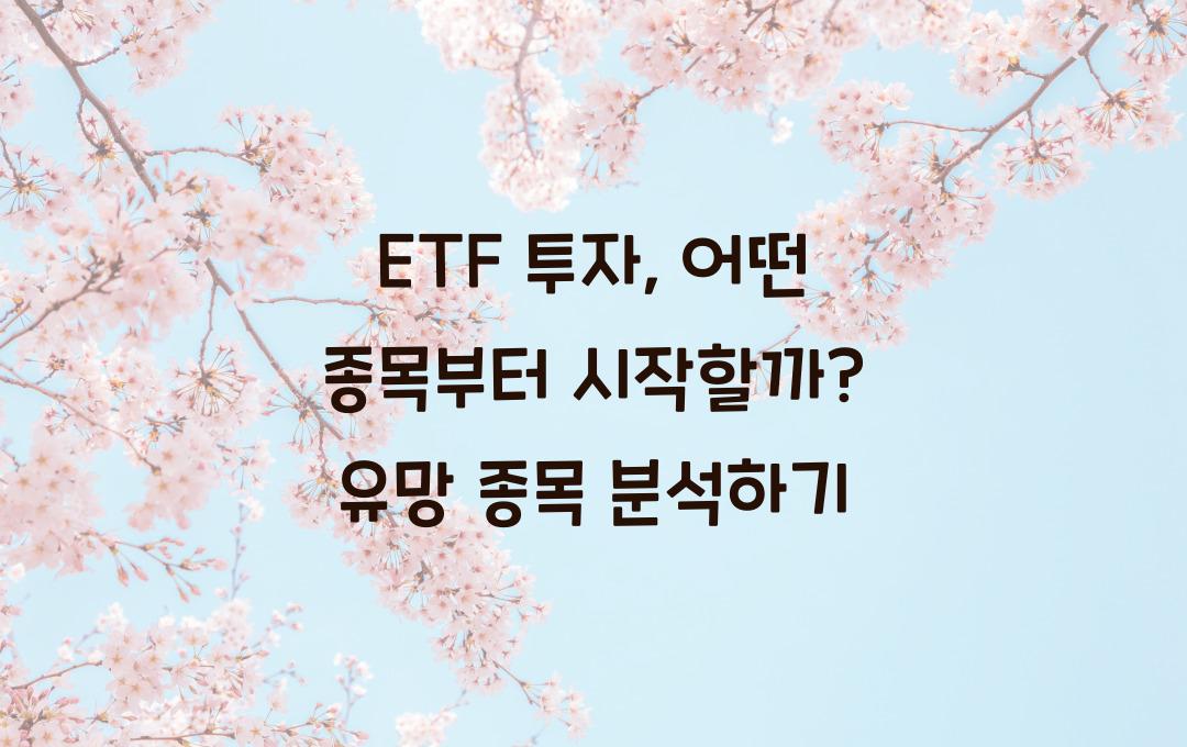 ETF 투자, 어떤 종목부터 시작할까?