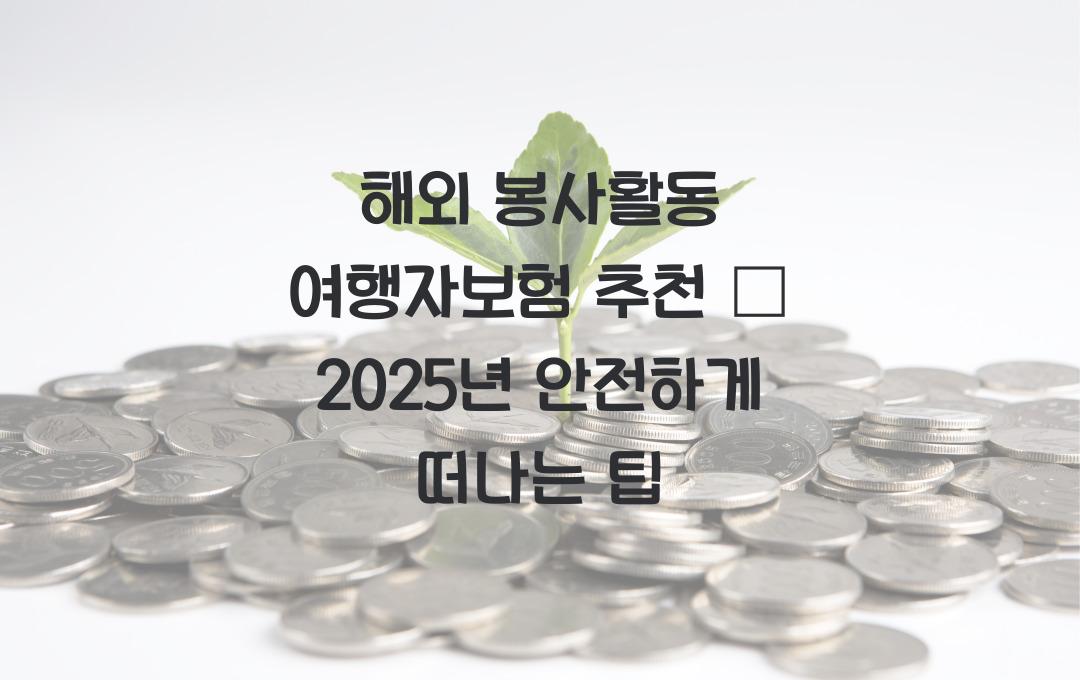 해외 봉사활동 여행자보험 추천 – 안전하게 활동하는 법