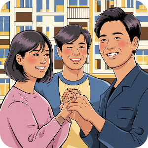 청년 월세 한시 특별지원금 받아 행복해하는 이미지