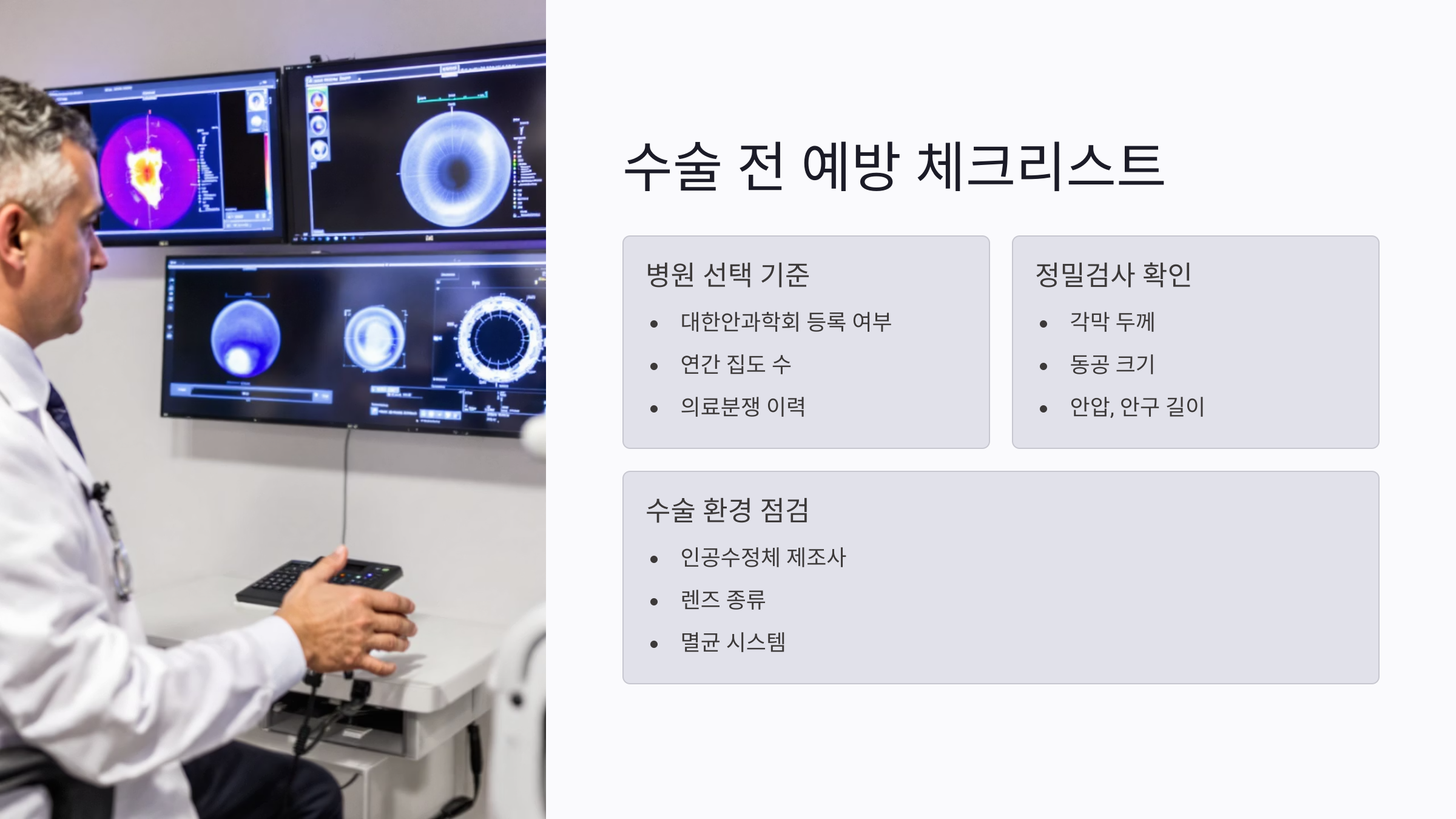 노안 수술 전 확인해야 할 의료사고 예방 체크리스트
