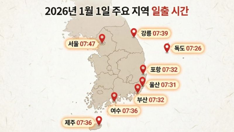 전국 해돋이 명소 지도-서울근교, 부산, 강원, 제주 베스트 코스