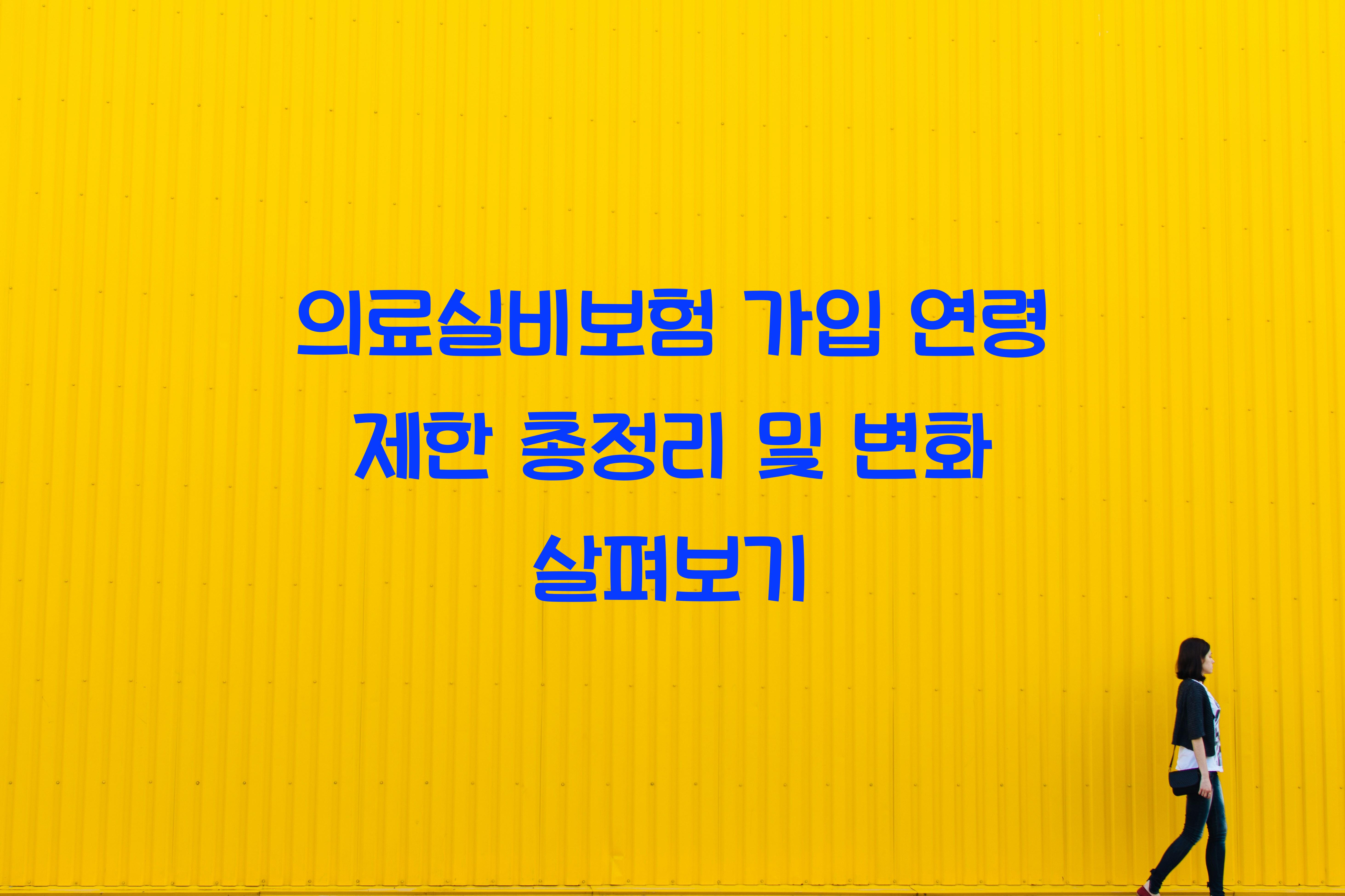 의료실비보험 가입 연령 제한