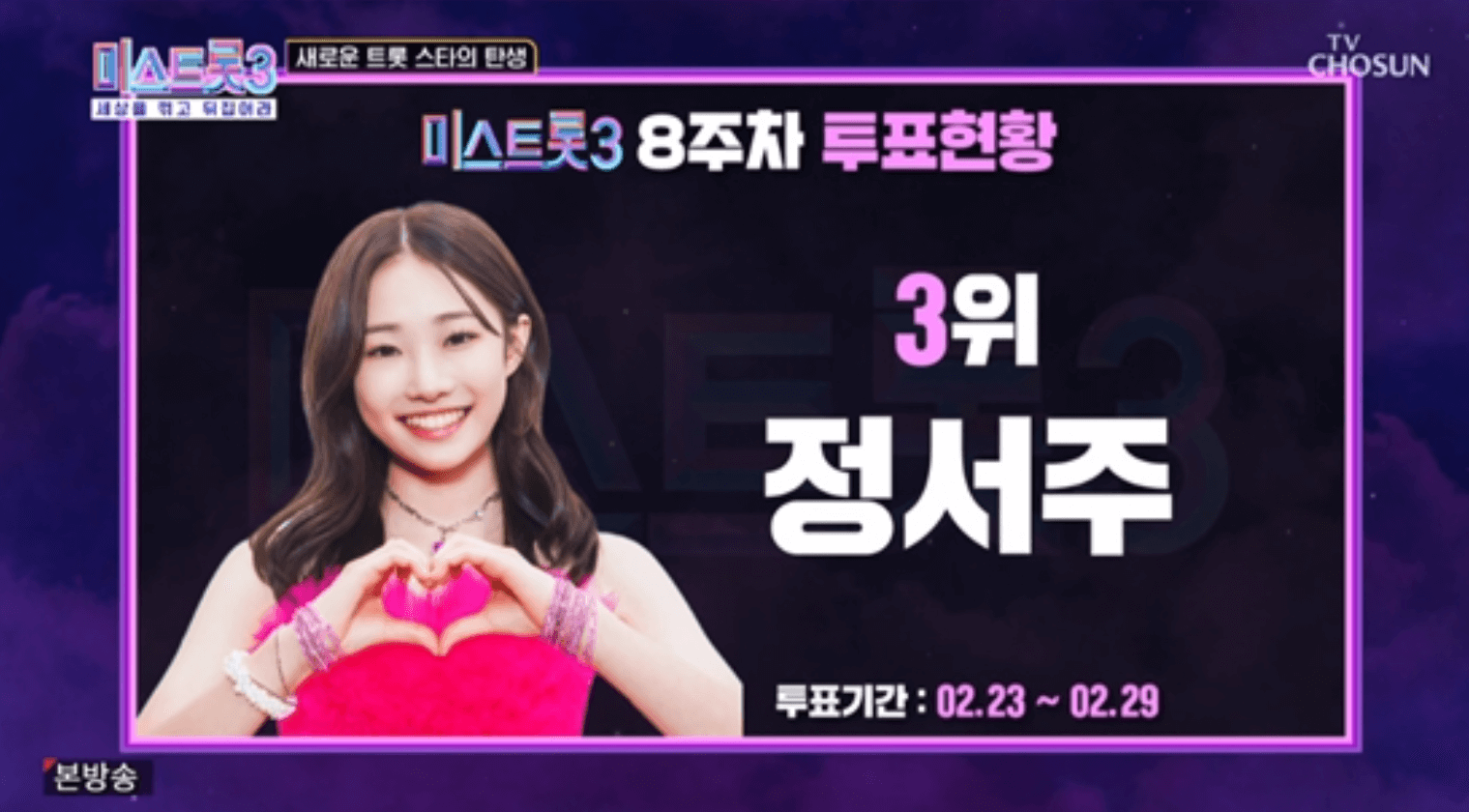 미스트롯3 결승 진출자 탑7인 명단 점수 국민투표 순위