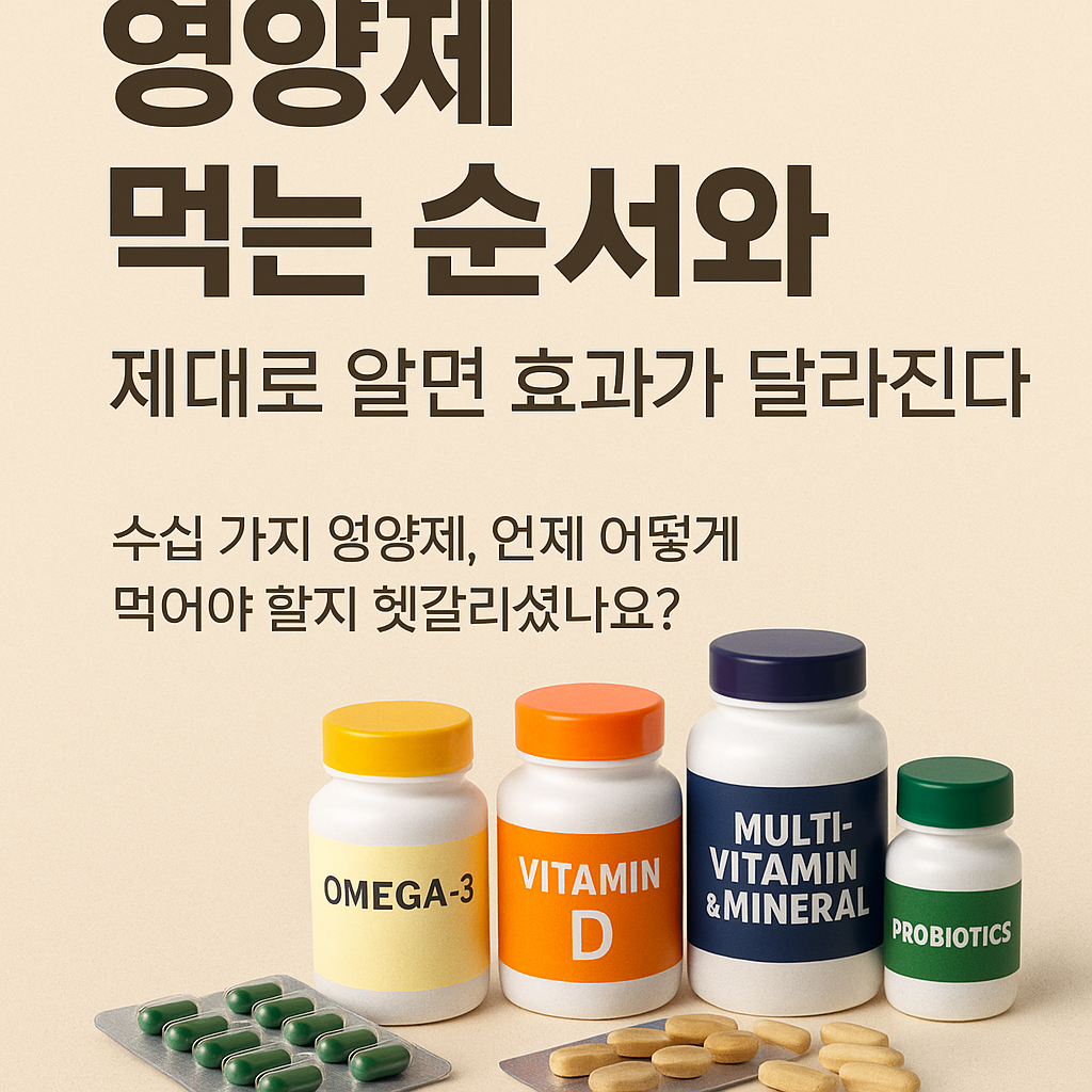 영양제 먹는 순서와 시간