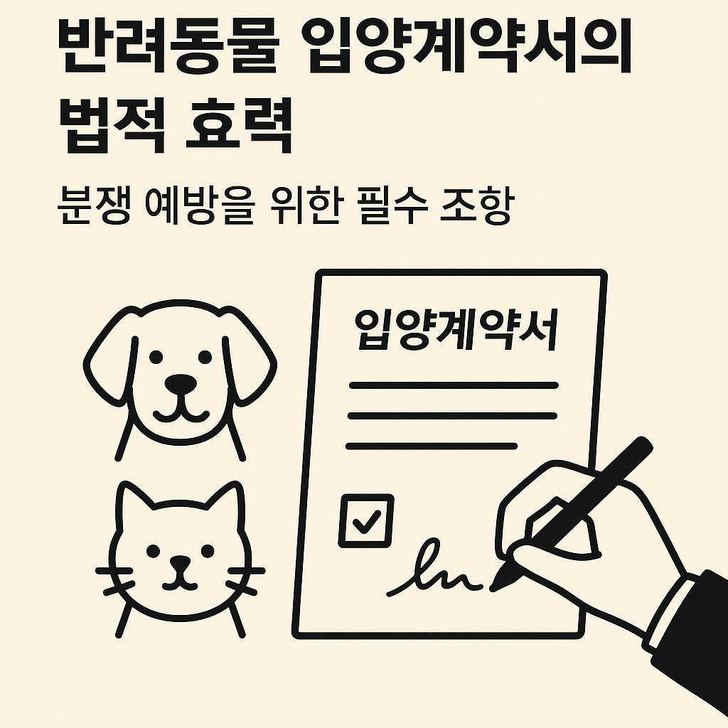 반려동물 입양계약서 필수 조항