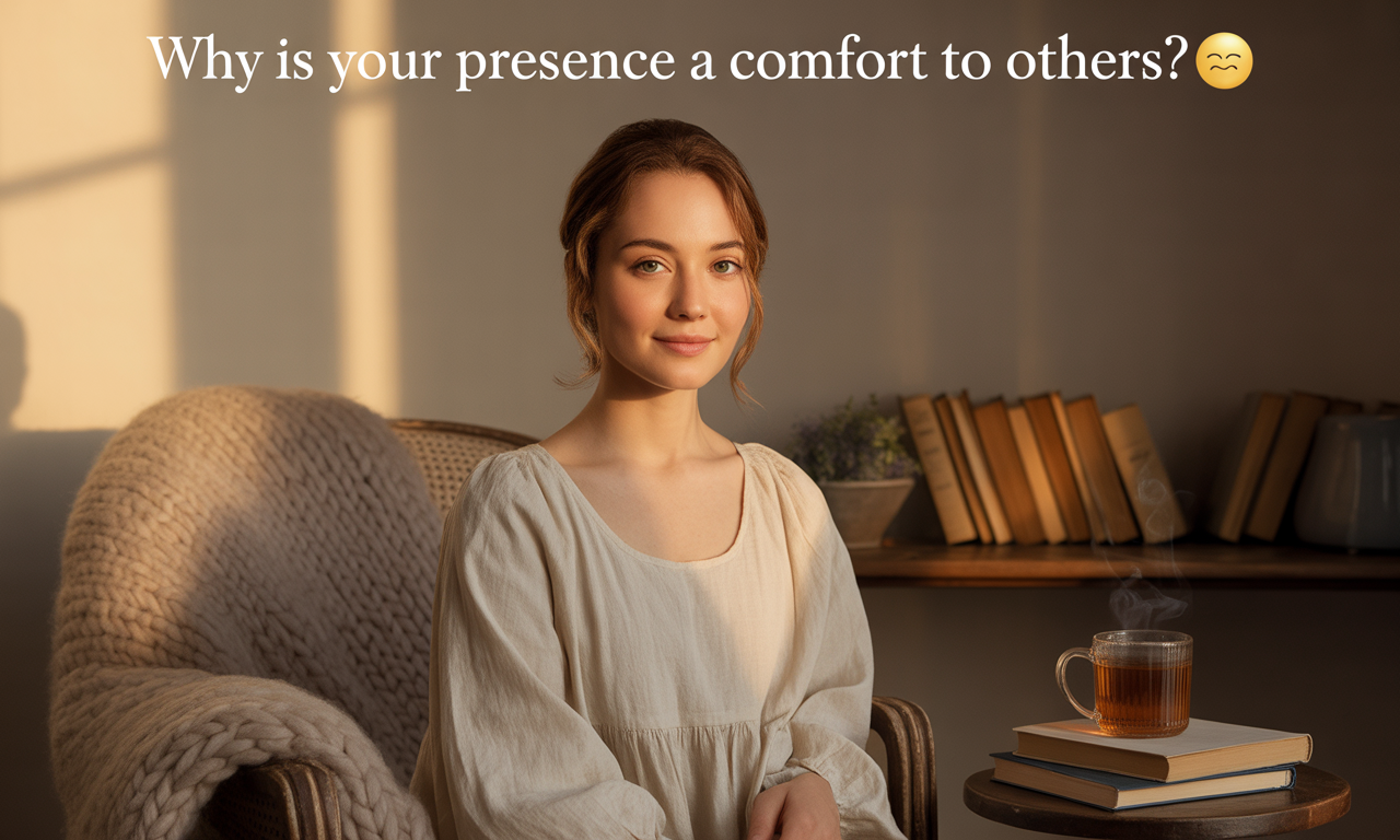 따뜻한 분위기 속에서 당신의 존재가 타인에게 위로가 되는 본질적인 이유를 탐구하는 이미지