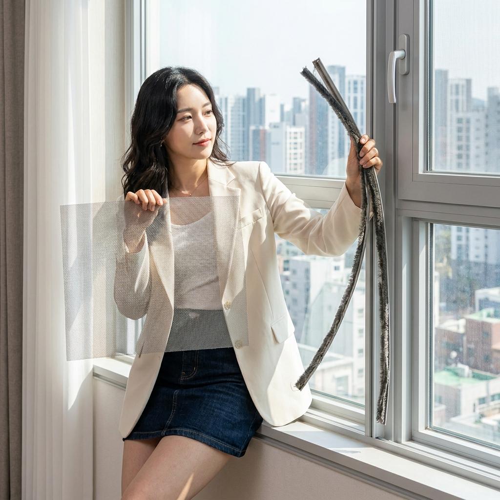 광교 샷시 물구멍 벌레 99% 박멸! 34평 아파트 50만 원 아끼는 샷시 모헤어 교체의 비밀