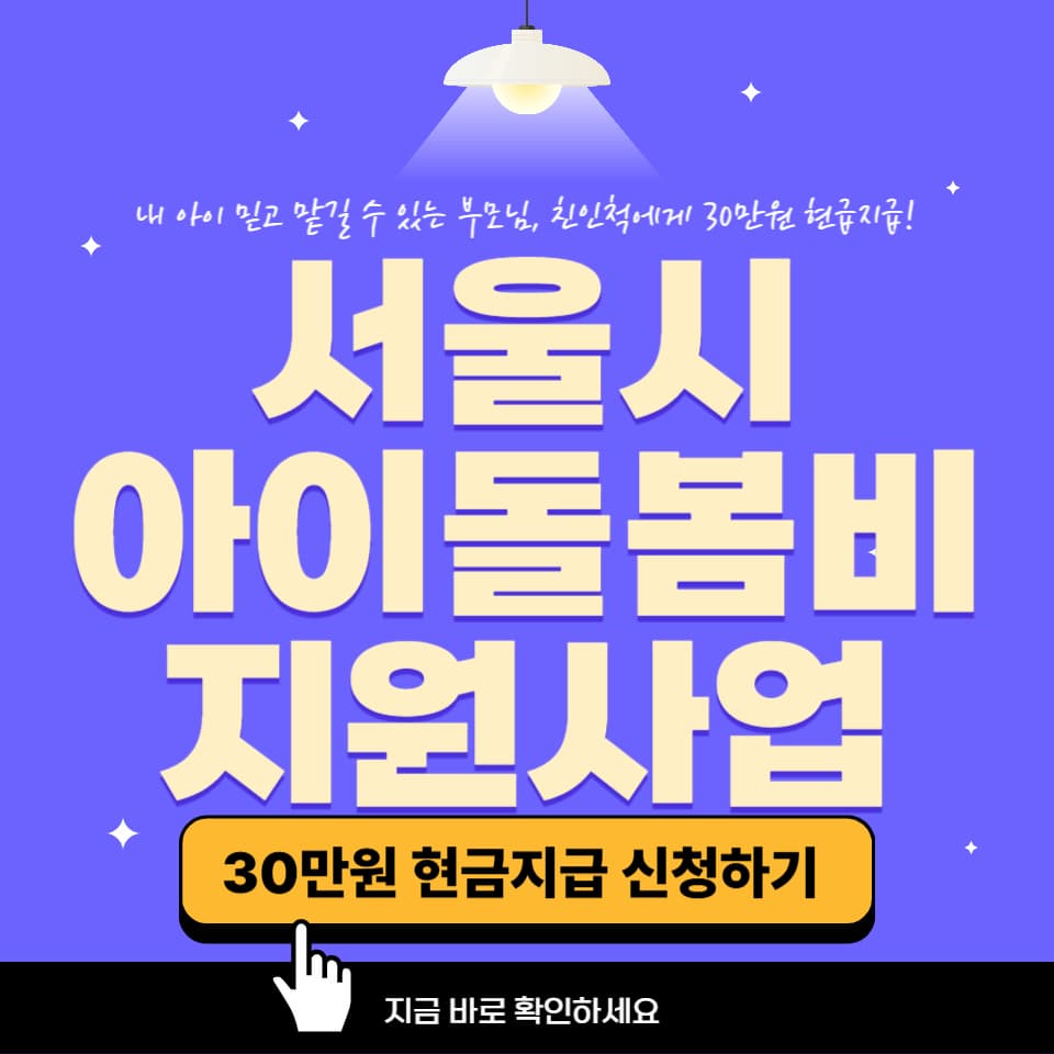 서울시 아이돌봄비 지원 - 친인척 돌봄으로 육아지원 받는 방법