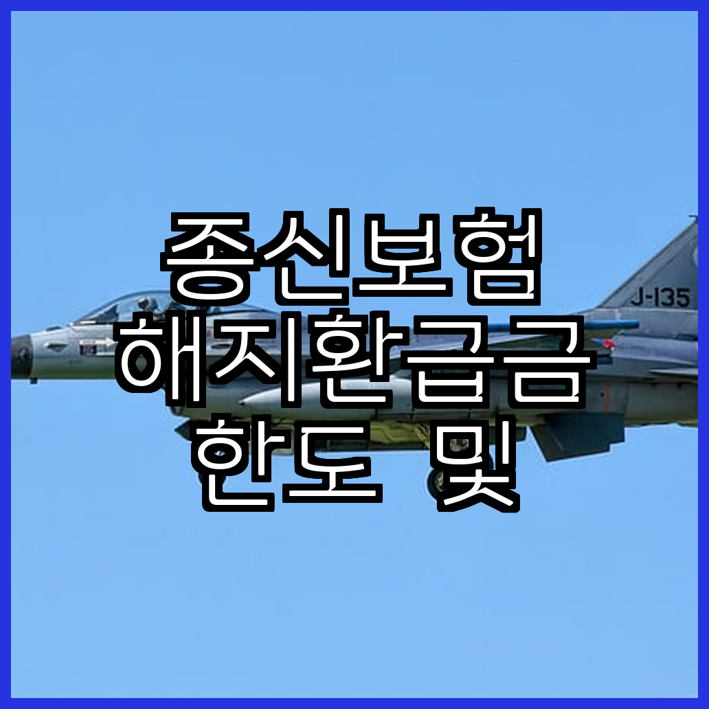 종신보험 해지환급금 한도 및 예금자보호예치금 보호