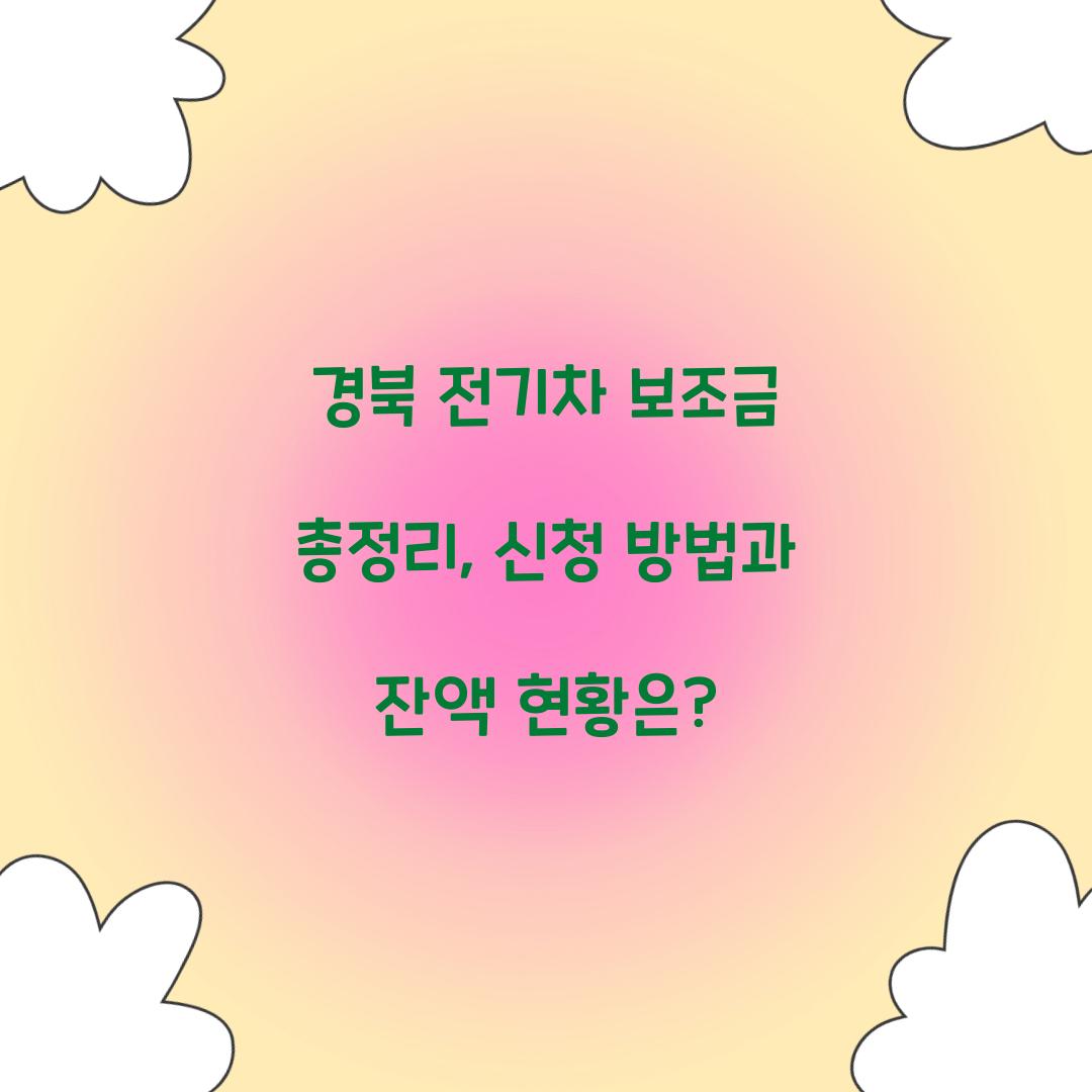 경북 전기차 보조금