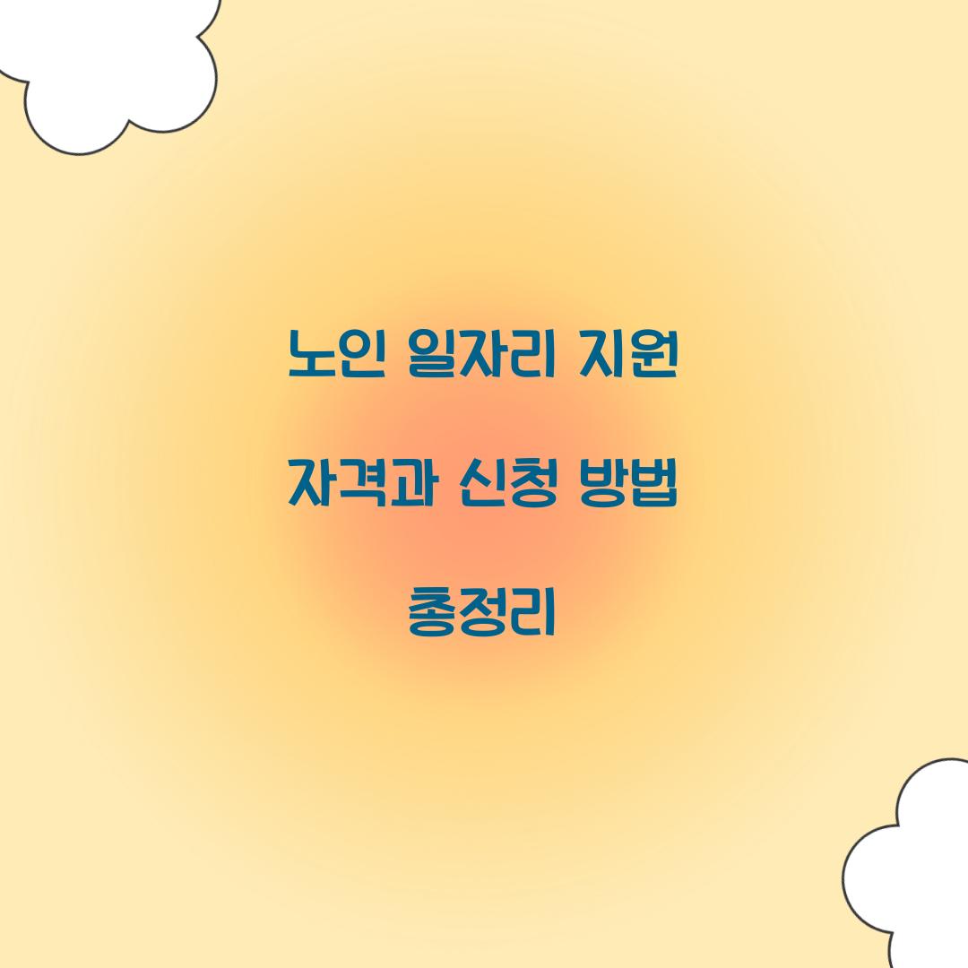 노인 일자리 지원