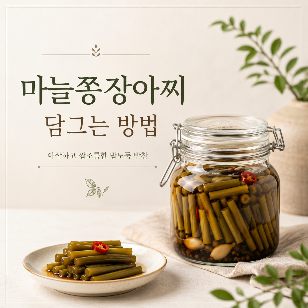 마늘쫑장아찌 맛있게 담그는법
