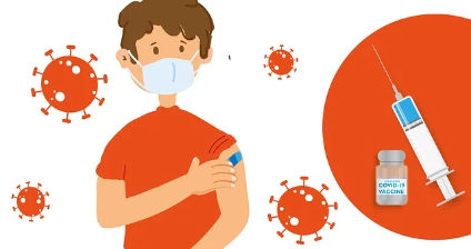 대상포진 예방접종 가격(최저가 확인&amp;#44; 무료접종 대상)과 관련하여 대상포진 바이러스와 예방접종 후 밴드 붙이고 있는 사람 그림