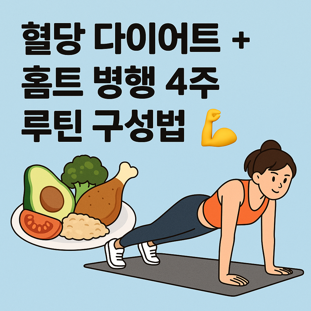 혈당 다이어트 + 홈트 병행 4주 루틴 구성법 💪