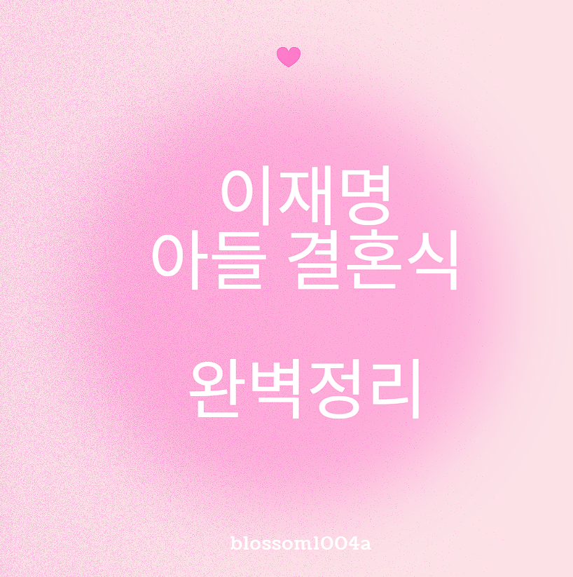 이재명 아들 결혼식 완벽정리