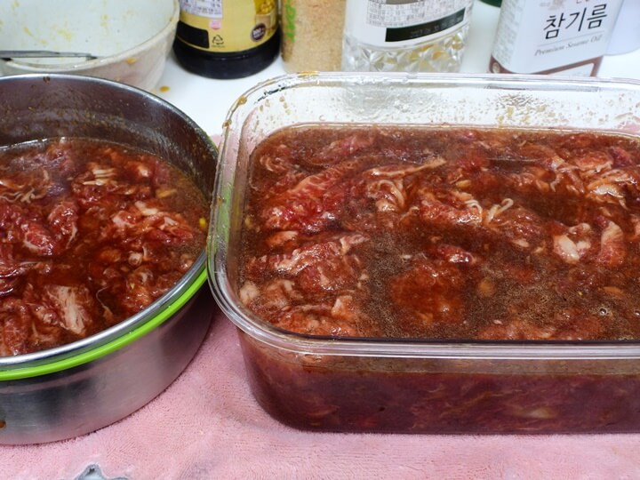 양념에 재운 고기