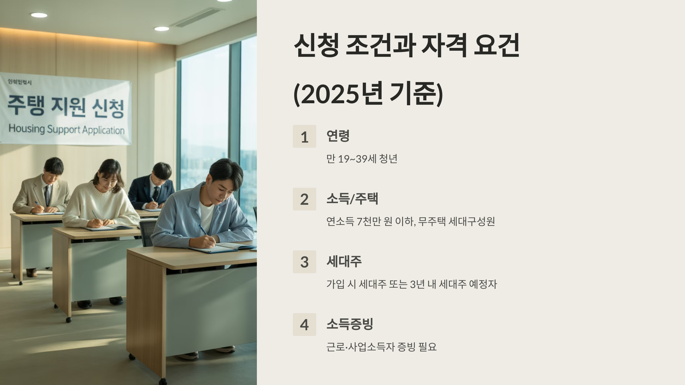 청년우대형 청약 신청 조건 요약표