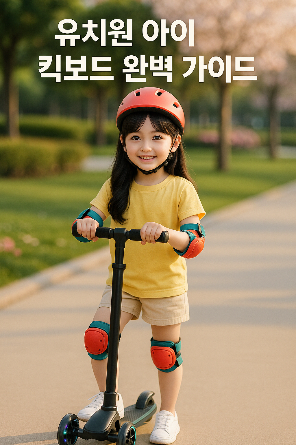 유치원 유아 아이 킥보드 타기
