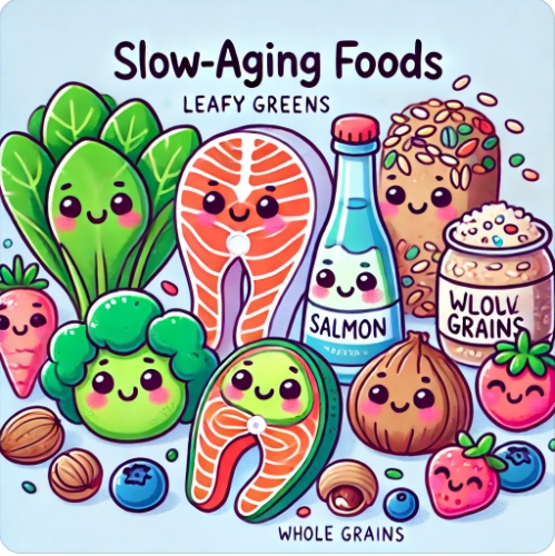 저속노화 식품을 표현한 이미지