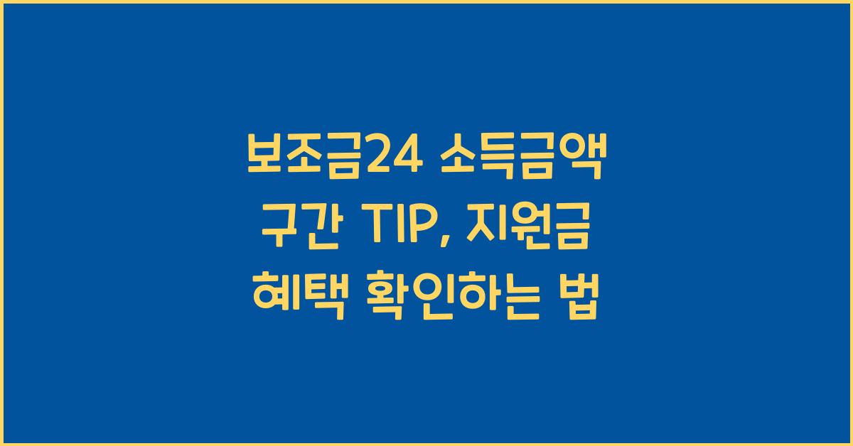 보조금24 소득금액 구간 TIP