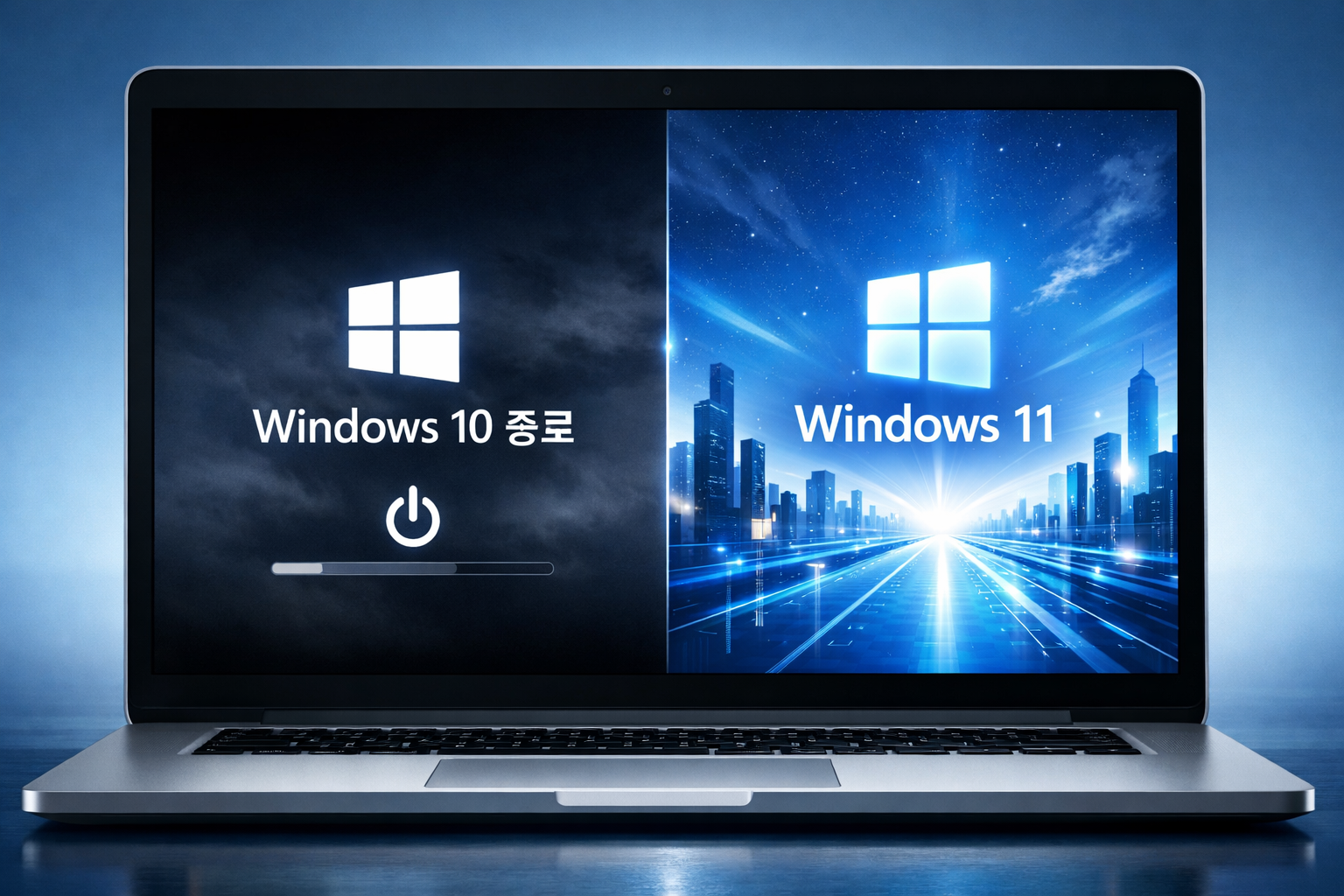 Windows 10 지원 종료와 Windows 11 전환 방향을 보여주는 대표 이미지