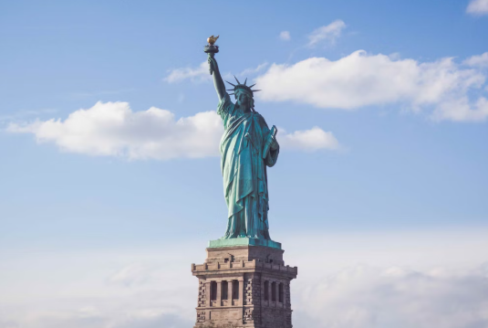 미국 뉴욕의 자유의 여신상 사진