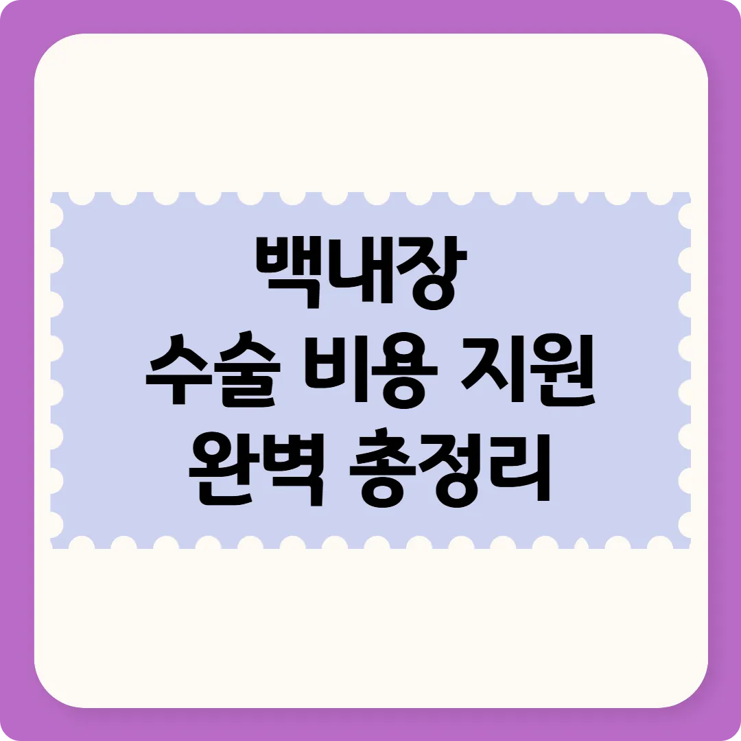 백내장 수술 비용 지원