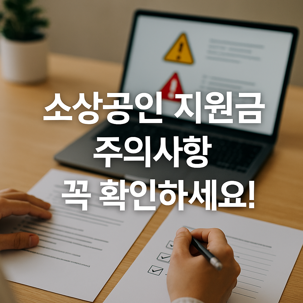 소상공인 지원금 주의사항
