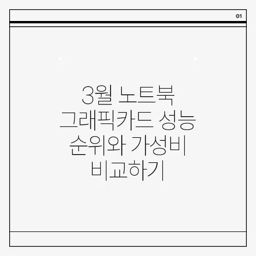 3월 노트북 그래픽카드 성능 순위와 가성비 비교하기