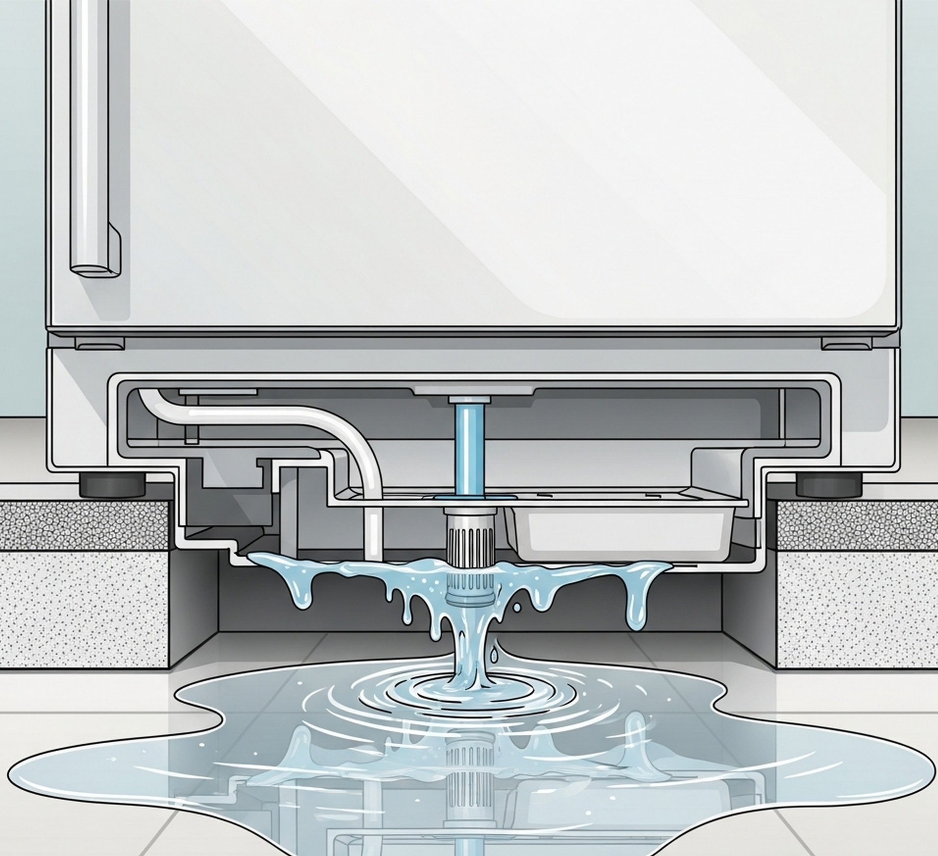 냉장고 바닥 물고임