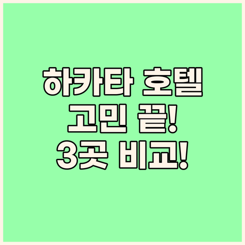 하카타 호텔 고민 끝! 선라이프, 엔..