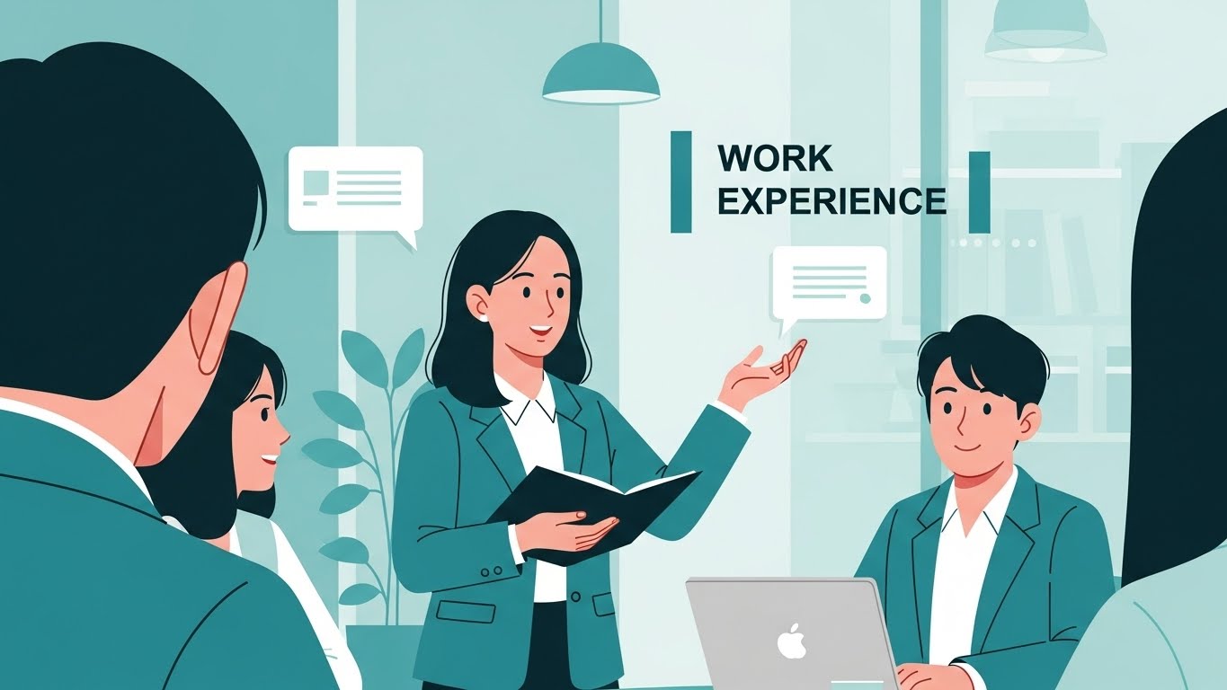 청년들이 기업 인턴십이나 일경험 프로그램에 참여하여 실제 직무 역량을 키우는 모습.