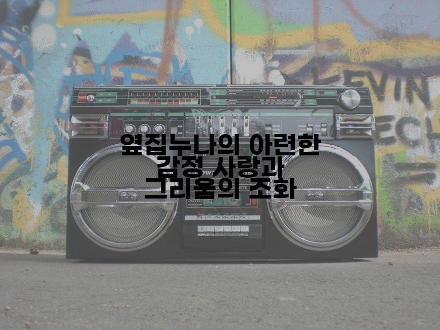 옆집누나의 아련한 감정 사랑과 그리움의 조화