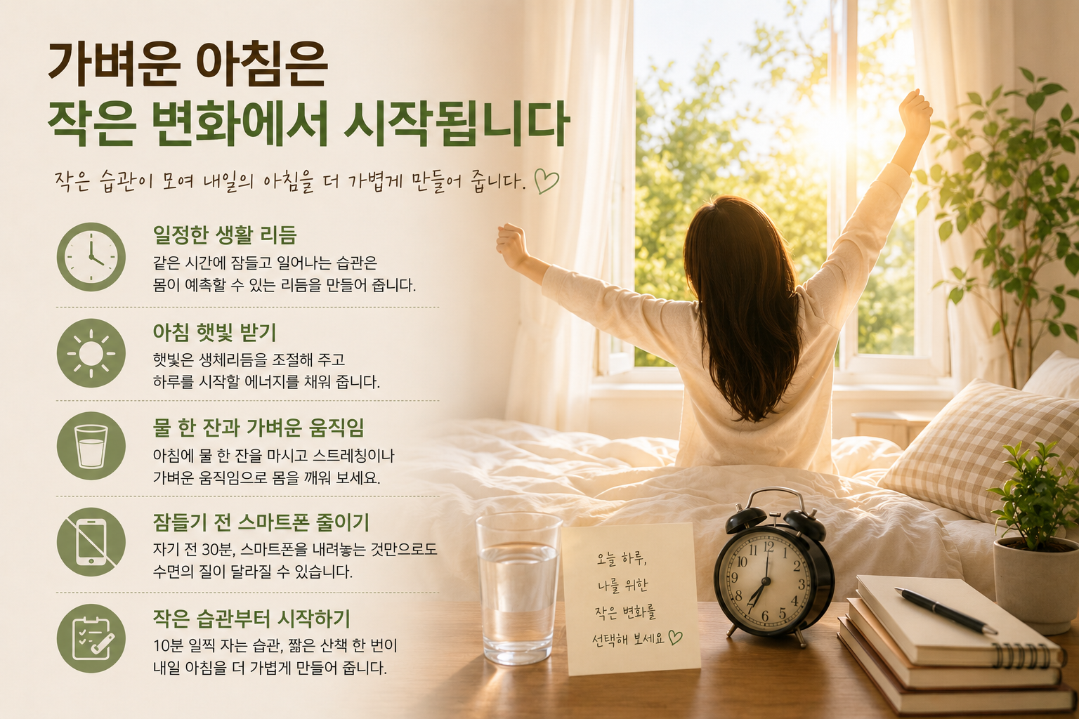 가벼운 아침은 작은 변화에서 시작됩니다