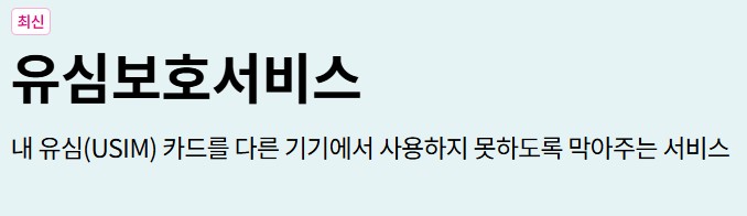 유심보호서비스 무료가입
