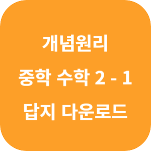 개념원리 중학 수학 2-1 답지 2024 섬네일
