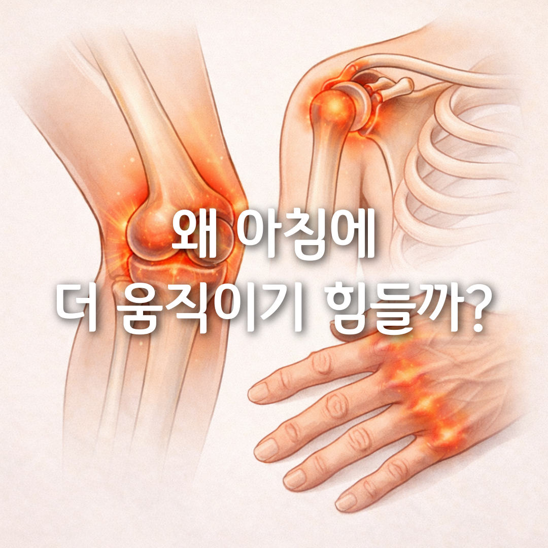 아침에 몸이 더 뻣뻣한 이유, 나이 탓만은 아닙니다✔️