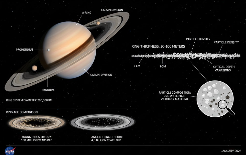 토성 고리 구조 단면도