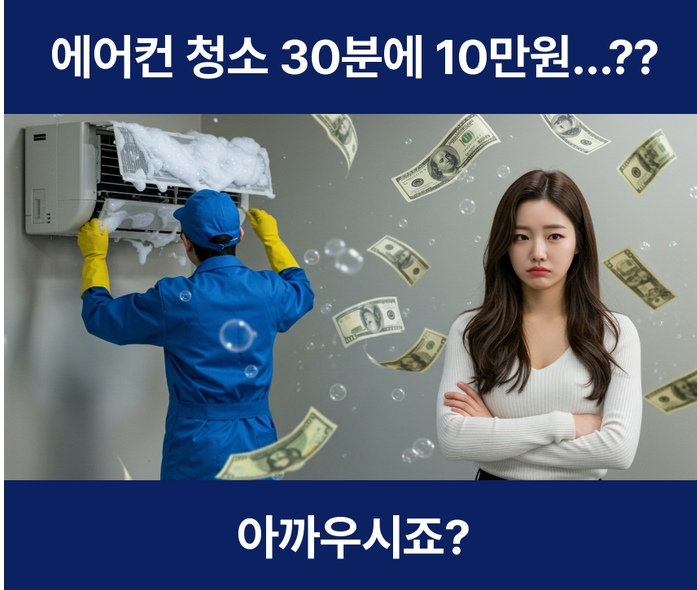 에어컨 청소하는 모습
