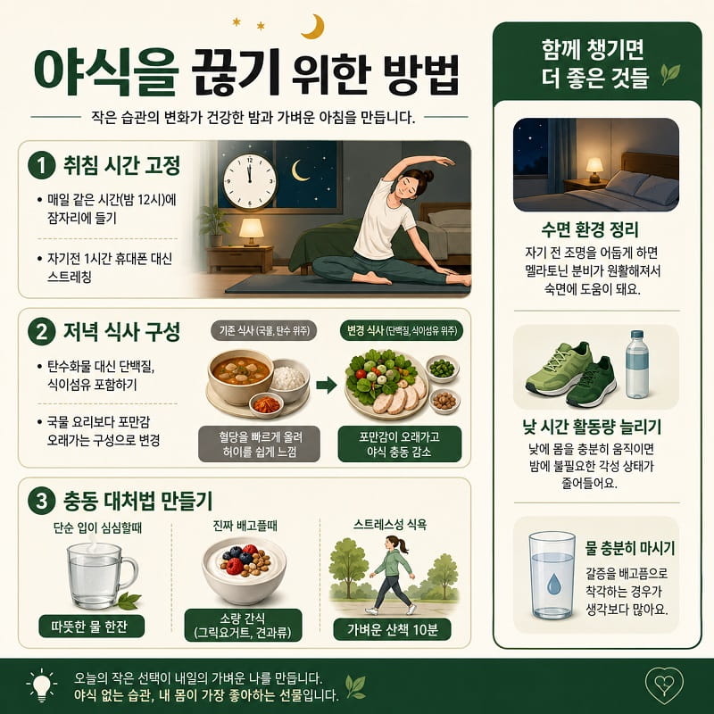 야식을 끊기 위한 방법