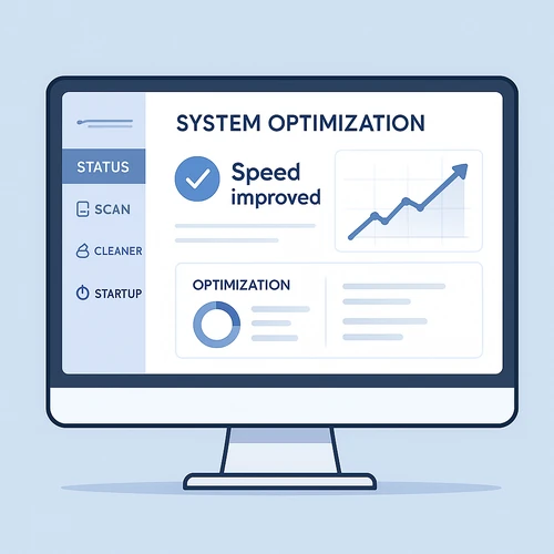 GoClean PC optimization software interface showing computer speed improvement and system management tools