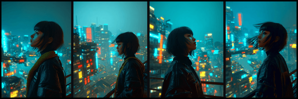 post-apocalyptic woman scene3 세계관 실험 생성 이미지_Midjourney