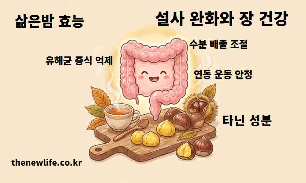 삶은밤 효능 설사 완화 장 건강