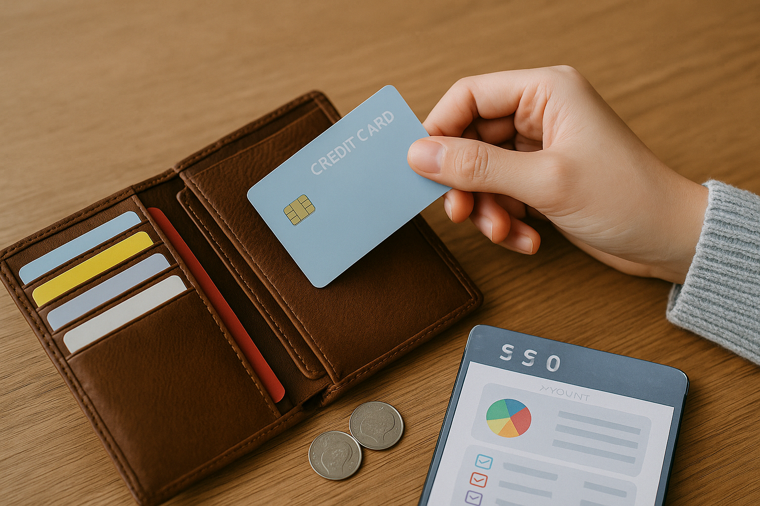 여러 장 중 주 사용 카드를 선택하는 모습