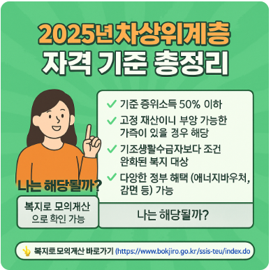 2025년 차상위계층 자격 기준