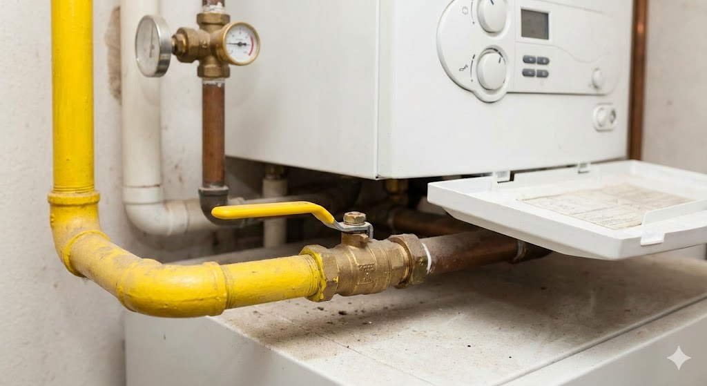 귀뚜라미 보일러 가스 중간 밸브 열림 확인