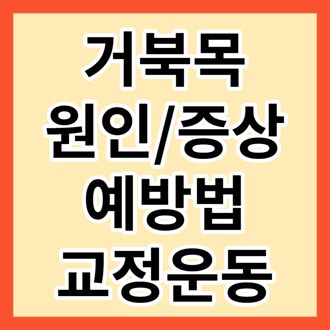 거북목 원인 증상 예방법 교정운동