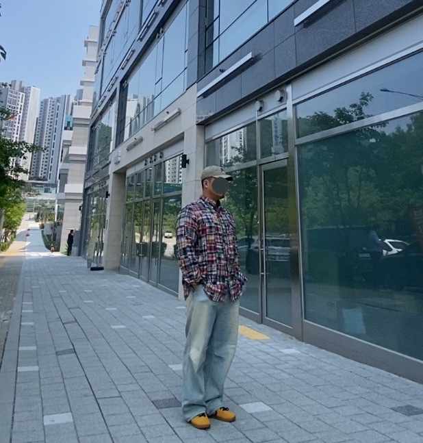 데일리룩('26. 6. 2.)더블알엘 가먼트다잉 트윌 볼캡, 폴로랄프로렌 패치워크 마드라스 코튼 클래식핏 셔츠 , 에러스익셉티드 연청 데님 팬츠, 컨버스 올스타 클래식 트레이너