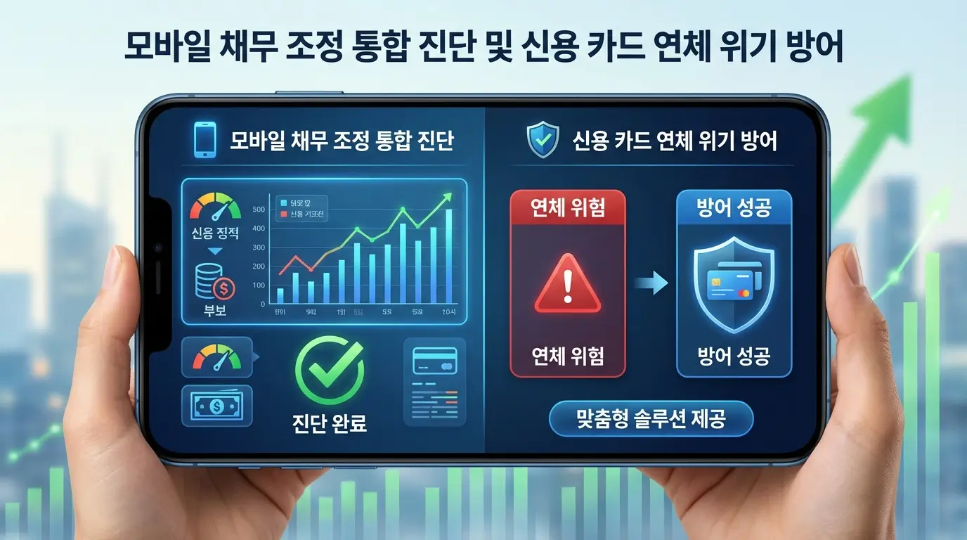 모바일 채무 조정 통합 진단 및 신용 카드 연체 위기 방어