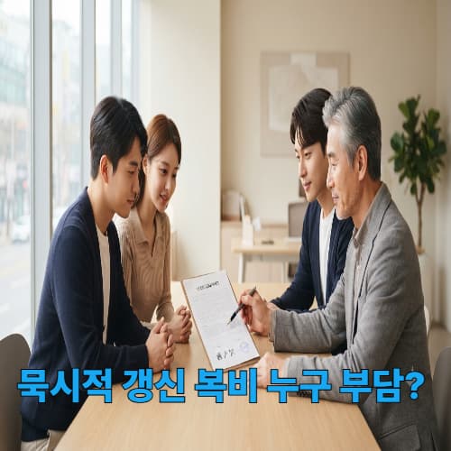 묵시적 갱신 중도 퇴거 시 중개수수료 복비 부담 정리